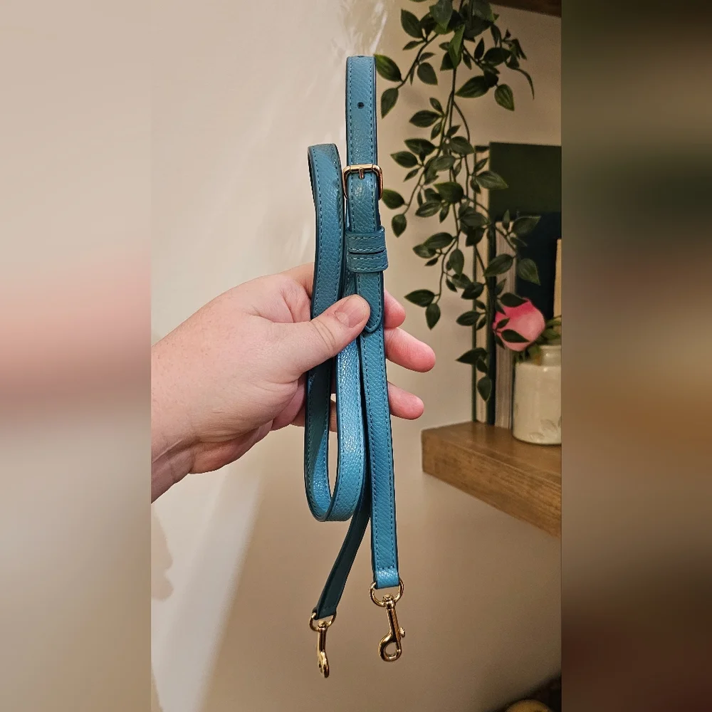 Coach Teal and Gold Crossbody Strap - Picture 4 of 4